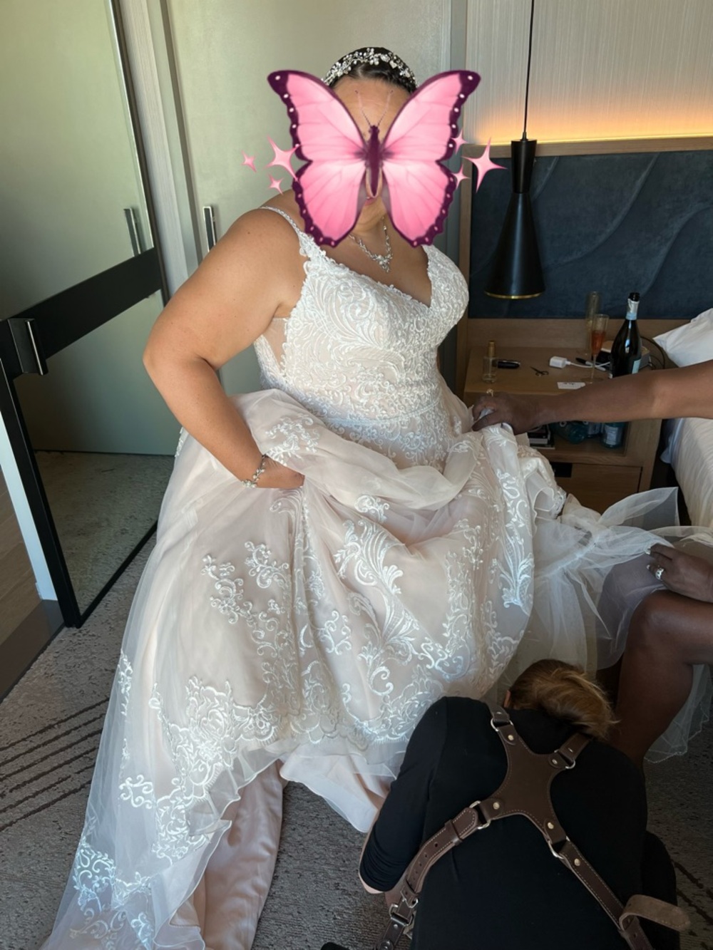 Maggie Sottero Blush and Ivory Lace Ballgown Wedding Dress - Picture 7 of 7